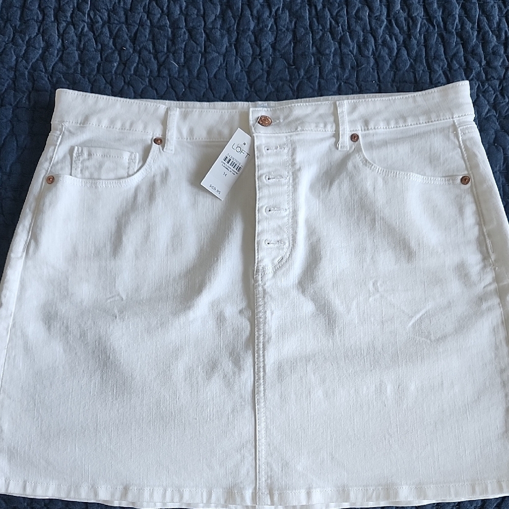 White Denim Skirt